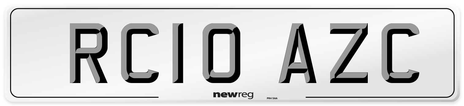 RC10 AZC Number Plate from New Reg